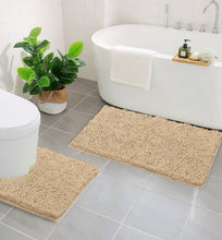 Load image into Gallery viewer, LuxUrux Bathroom Rugs Luxury Chenille 2-Piece Bath Mat Set, Birch
