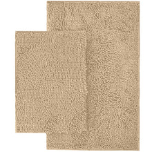 Load image into Gallery viewer, Microfiber 2-Piece Rectangular Mats Set, 20x30 &amp; 15x23 Inch, Birch
