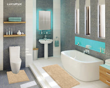Load image into Gallery viewer, Luxury Microfiber 2-Piece Toilet &amp; Bath Mat Set, XL, Birch
