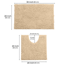 Load image into Gallery viewer, LuxUrux Bathroom Rugs Luxury Chenille 2-Piece Bath Mat Set, Birch
