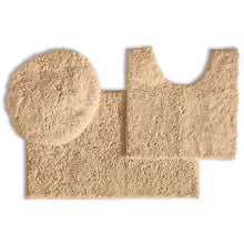 Load image into Gallery viewer, 3pc Set (Style B) Bath Rug + U Shape Toilet Mat + Round Toilet Lid Cover Rug, Birch

