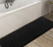 Load image into Gallery viewer, Runner Microfiber Bathroom Rug, 21x59 inch, Black
