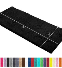 Load image into Gallery viewer, Runner Microfiber Bathroom Rug, 21x59 inch, Black
