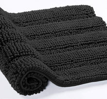 Load image into Gallery viewer, 2 Piece Rectangular Bath Rug Set, 15x23 + 20x30  inch, Black
