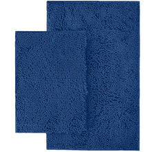 Load image into Gallery viewer, Microfiber 2-Piece Rectangular Mats Set, 20x30 &amp; 15x23 Inch, Blue
