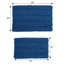 Load image into Gallery viewer, 2 Piece Rectangular Bath Rug Set, 15x23 + 20x30  inch, Blue
