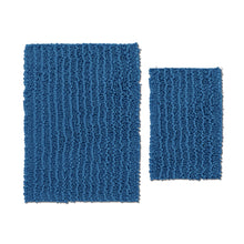 Load image into Gallery viewer, Rectangular 2 Piece Bath Rug Set, 15x23 + 24x36 inch, Blue
