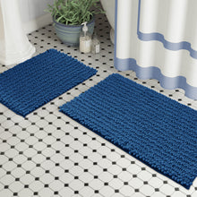 Load image into Gallery viewer, Rectangular 2 Piece Bath Rug Set | 20x30 + 15x23 inch | Blue
