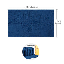 Load image into Gallery viewer, Rectangle Microfiber Bathroom Rug, 15x23 inch, Blue
