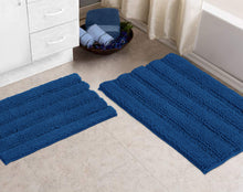 Load image into Gallery viewer, 2 Piece Rectangular Bath Rug Set, 15x23 + 20x30  inch, Blue

