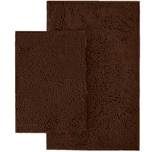 Load image into Gallery viewer, Microfiber 2-Piece Rectangular Mats Set, 20x30 &amp; 15x23 Inch, Brown
