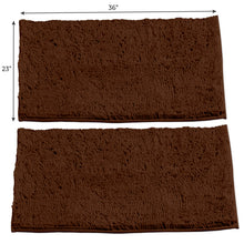 Load image into Gallery viewer, Microfiber Rectangular Rugs, 23x36 Inch 2 Pack Set, Brown
