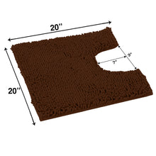 Load image into Gallery viewer, U-Shaped Toilet Bathroom Rug, 20x20, Brown
