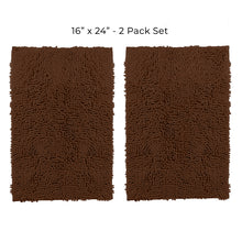 Load image into Gallery viewer, Microfiber Rectangular Mat Mini Set, 16x24 Inch 2 Pack Set, Brown
