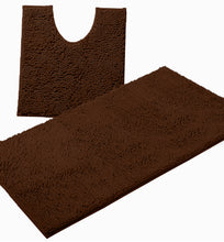 Load image into Gallery viewer, Bathroom Rugs Luxury Chenille 2-Piece Bath Mat Set, Large, Brown
