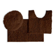 Load image into Gallery viewer, 3pc Set (Style B) Bath Rug + U Shape Toilet Mat + Round Toilet Lid Cover Rug,

