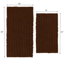 Load image into Gallery viewer, Rectangular 2 Piece Bath Rug Set | 20x30 + 15x23 inch | Brown
