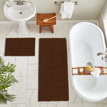 Load image into Gallery viewer, Rectangular 2 Piece Bath Rug Set, 15x23 + 27x47 inch, Brown
