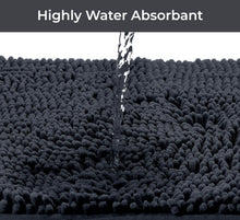 Load image into Gallery viewer, 2 Piece Bath Rug + Square Cutout Toilet Mat Set, Charcoal
