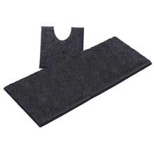 Load image into Gallery viewer, Luxury Microfiber 2-Piece Toilet &amp; Bath Mat Set, XL, Charcoal
