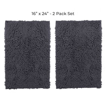 Load image into Gallery viewer, Microfiber Rectangular Mat Mini Set, 16x24 Inch 2 Pack Set, Charcoal Gray
