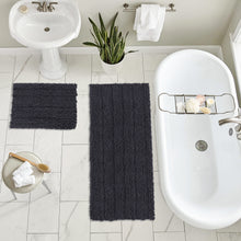 Load image into Gallery viewer, 2 Piece Rectangular Bath Rug Set, 15x23 + 27x47 inch, Charcoal
