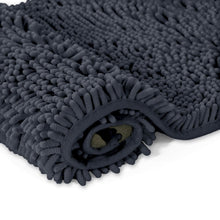 Load image into Gallery viewer, 2 Piece Bath Rug + Square Cutout Toilet Mat Set, Charcoal
