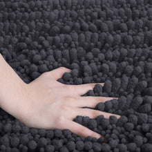 Load image into Gallery viewer, Rectangular 2 Piece Bath Rug Set, 15x23 + 27x47 inch, Charcoal
