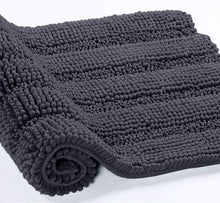 Load image into Gallery viewer, 2 Piece Rectangular Bath Rug Set, 15x23 + 27x47 inch, Charcoal
