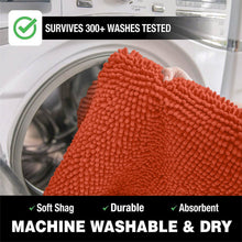 Load image into Gallery viewer, 2 Piece Bath Rug + Square Cutout Toilet Mat Set, Coral
