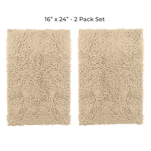 Load image into Gallery viewer, Microfiber Rectangular Mat Mini Set, 16x24 Inch 2 Pack Set, Cream
