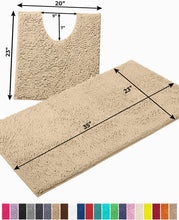 Load image into Gallery viewer, Bathroom Rugs Luxury Chenille 2-Piece Bath Mat Set, Large, Cream
