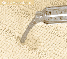 Load image into Gallery viewer, 2 Piece Rectangular Bath Rug Set, 15x23 + 24x36 inch, Cream
