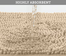Load image into Gallery viewer, Bathroom Rugs Luxury Chenille 2-Piece Bath Mat Set, Large, Cream
