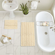 Load image into Gallery viewer, 2 Piece Rectangular Bath Rug Set, 15x23 + 24x36 inch, Cream
