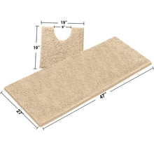 Load image into Gallery viewer, Luxury Microfiber 2-Piece Toilet &amp; Bath Mat Set, XL, Cream
