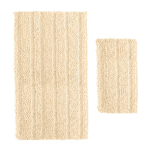 Load image into Gallery viewer, 2 Piece Rectangular Bath Rug Set, 15x23 + 27x47 inch, Cream
