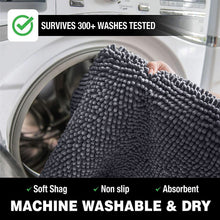 Load image into Gallery viewer, Luxury Microfiber 2-Piece Toilet &amp; Bath Mat Set, XL, Dark Gray
