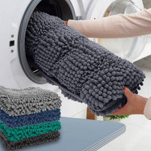 Load image into Gallery viewer, 2 Piece Rectangular Bath Rug Set, 15x23 + 24x36 inch, Dark Gray
