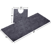 Load image into Gallery viewer, Luxury Microfiber 2-Piece Toilet &amp; Bath Mat Set, XL, Dark Gray
