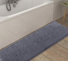Load image into Gallery viewer, Runner Microfiber Bathroom Rug, 21x59 inch, Dark Gray
