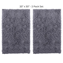 Load image into Gallery viewer, Microfiber Rectangular Mats, 20x30 Inch 2 Pack Set, Dark Gray
