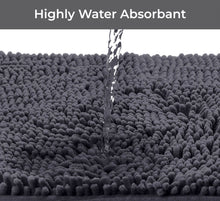 Load image into Gallery viewer, 2 Piece Bath Rug + Square Cutout Toilet Mat Set, Dark Grey
