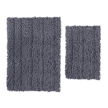 Load image into Gallery viewer, 2 Piece Rectangular Bath Rug Set, 15x23 + 24x36 inch, Dark Gray
