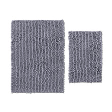 Load image into Gallery viewer, Rectangular 2 Piece Bath Rug Set, 15x23 + 24x36 inch, Dark Gray
