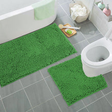 Load image into Gallery viewer, Bathroom Rugs Luxury Chenille 2-Piece Bath Mat Set, Large, Green
