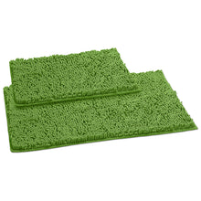 Load image into Gallery viewer, Microfiber 2-Piece Rectangular Mats Set, 20x30 &amp; 15x23 Inch, Green
