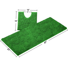 Load image into Gallery viewer, Luxury Microfiber 2-Piece Toilet &amp; Bath Mat Set, XL, Green
