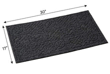 Load image into Gallery viewer, LuxUrux Durable Door Mat, Heavy Duty for Indoor Outdoor - 17x30 Inch, Grey leaves
