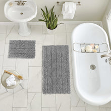 Load image into Gallery viewer, 2 Piece Rectangular Bath Rug Set, 15x23 + 24x36 inch, Light Grey
